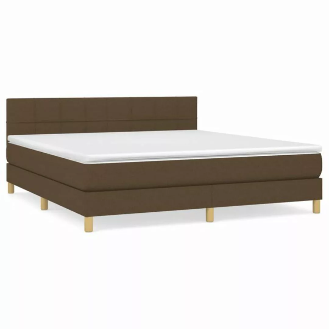 vidaXL Boxspringbett Boxspringbett mit Matratze Dunkelbraun 180x200 cm Stof günstig online kaufen