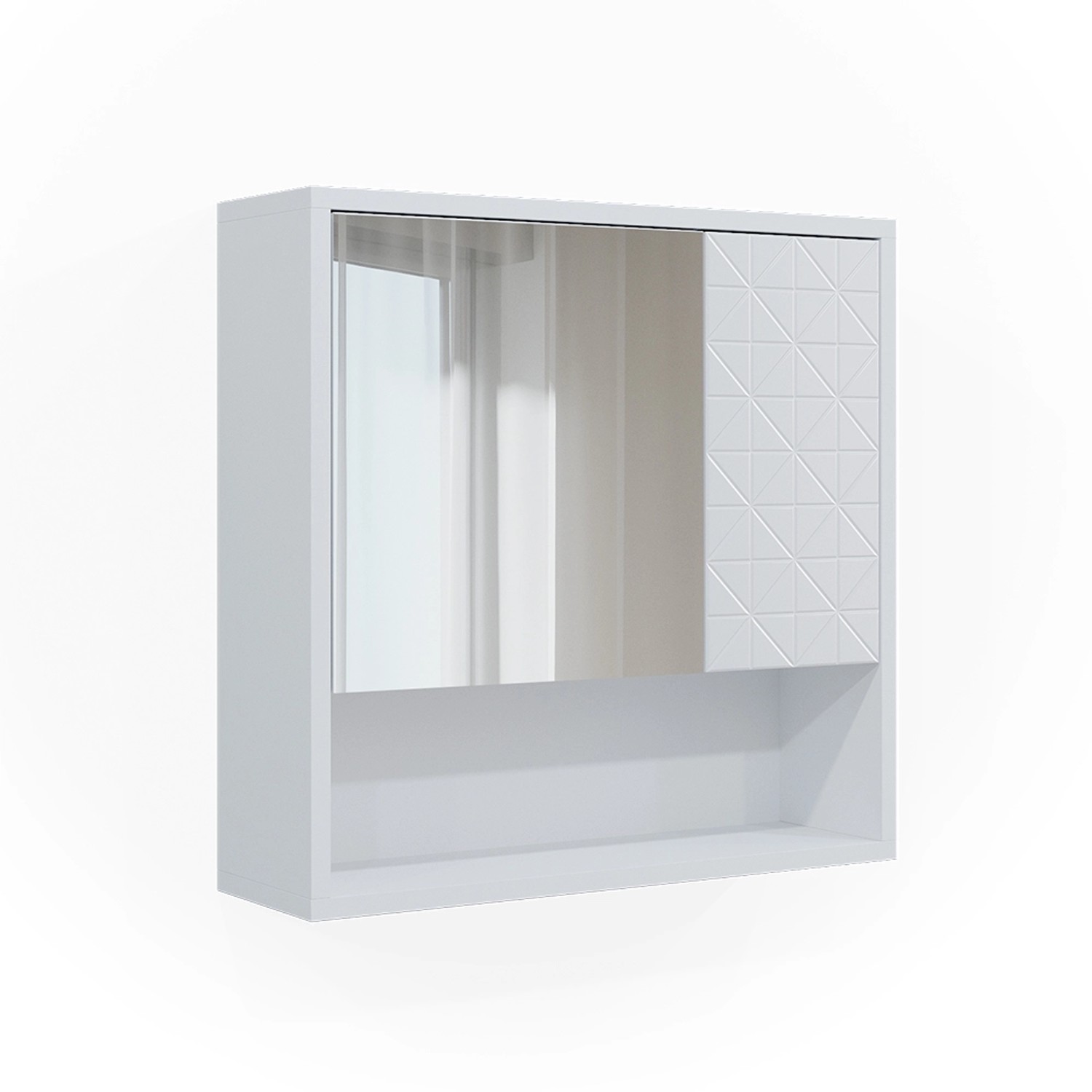 Vicco Badspiegelschrank Agasta Weiß Hochglanz 54 x 53 cm günstig online kaufen