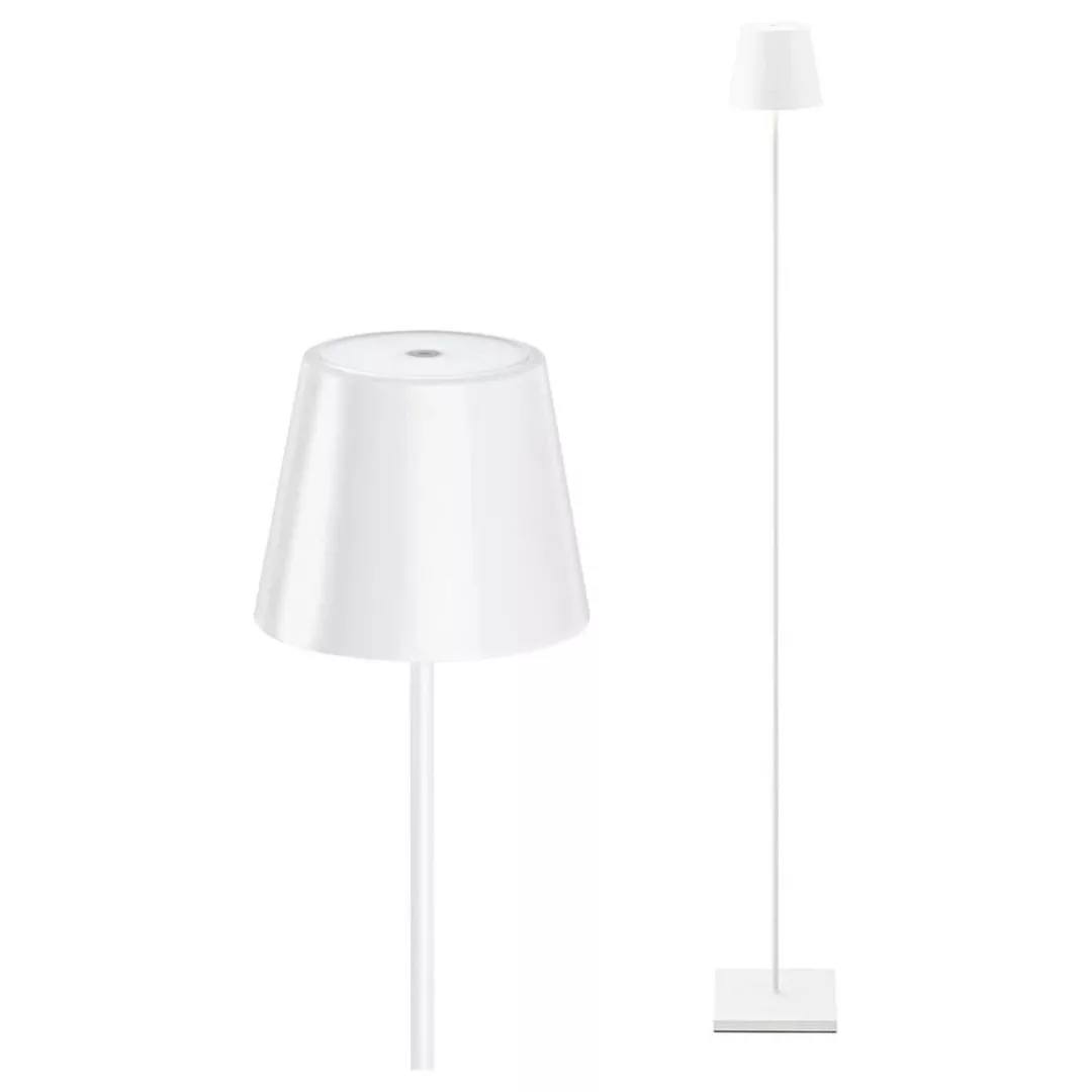 LED-Akku-Stehlampe Nuindie IP54 120 cm rund USB-C schneeweiß günstig online kaufen