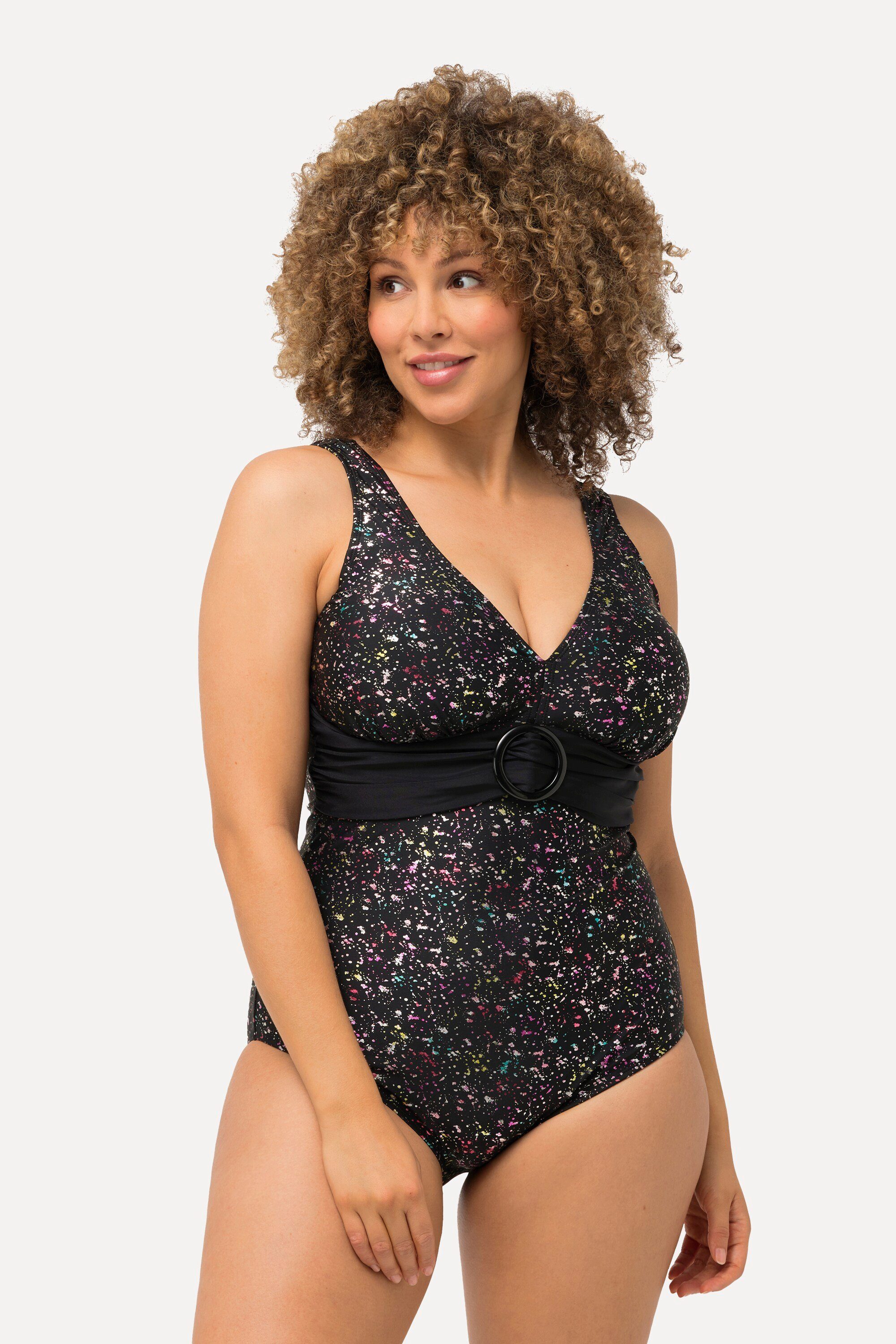 Ulla Popken Badeanzug Badeanzug Metallic-Punkte Softcups günstig online kaufen
