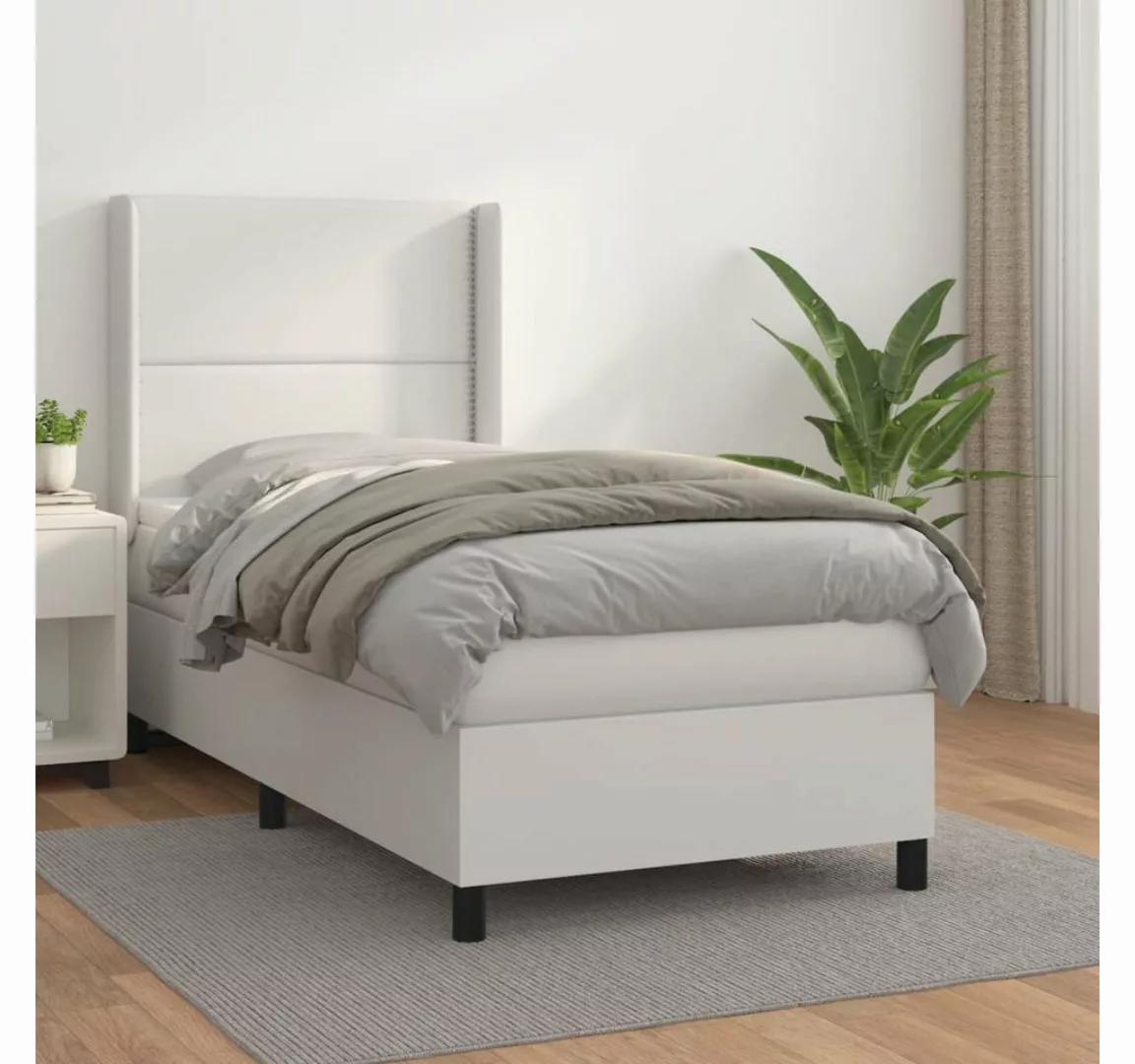 vidaXL Boxspringbett Bett Boxspringbett Kunstleder komplett mit Matratze & günstig online kaufen