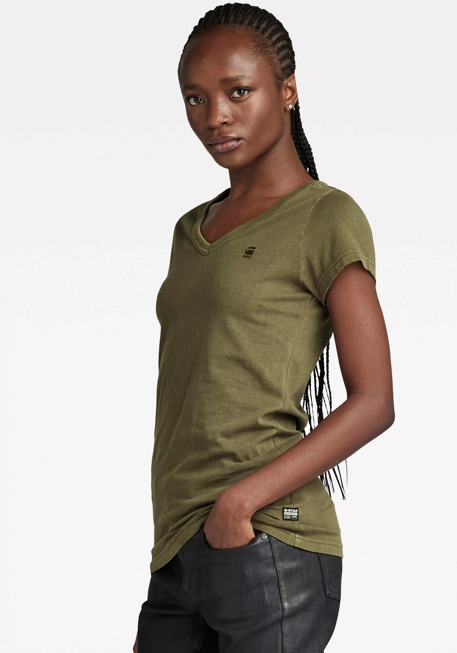 G-Star RAW V-Shirt Eyben Slim Top mit kleinem G-Star RAW Logoprint auf der günstig online kaufen