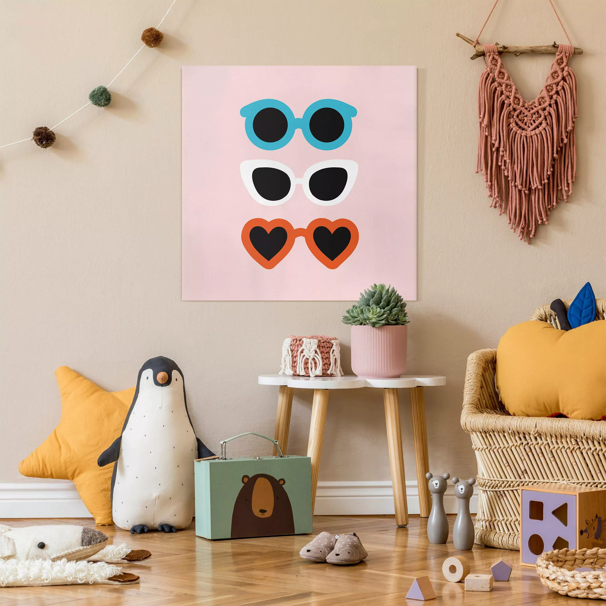 Leinwandbild Sonnenbrillen Tricolore günstig online kaufen