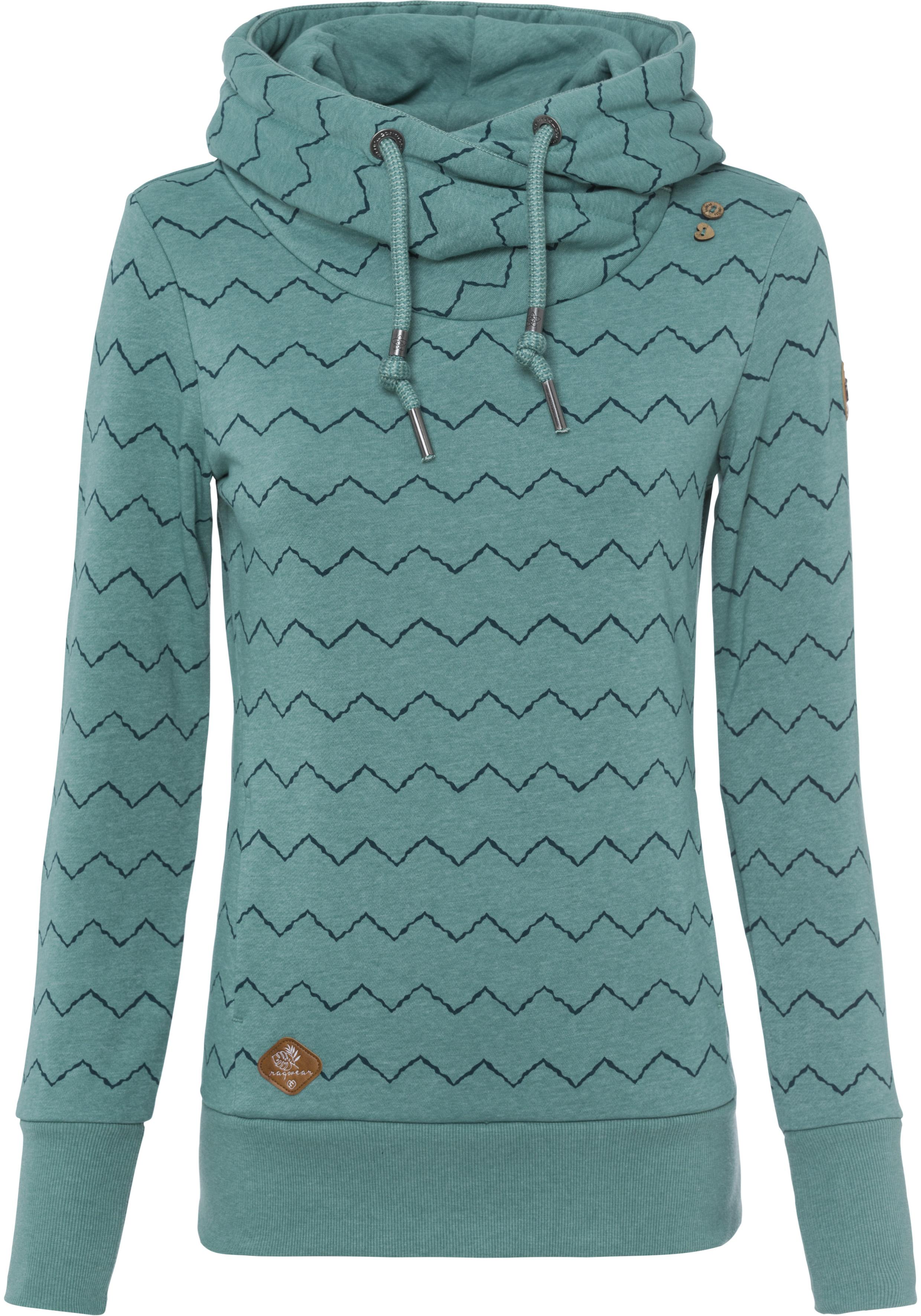 Ragwear Sweater "GRIPY BUTTON CHEVRON O", Hoodie mit hochschießendem Schalk günstig online kaufen