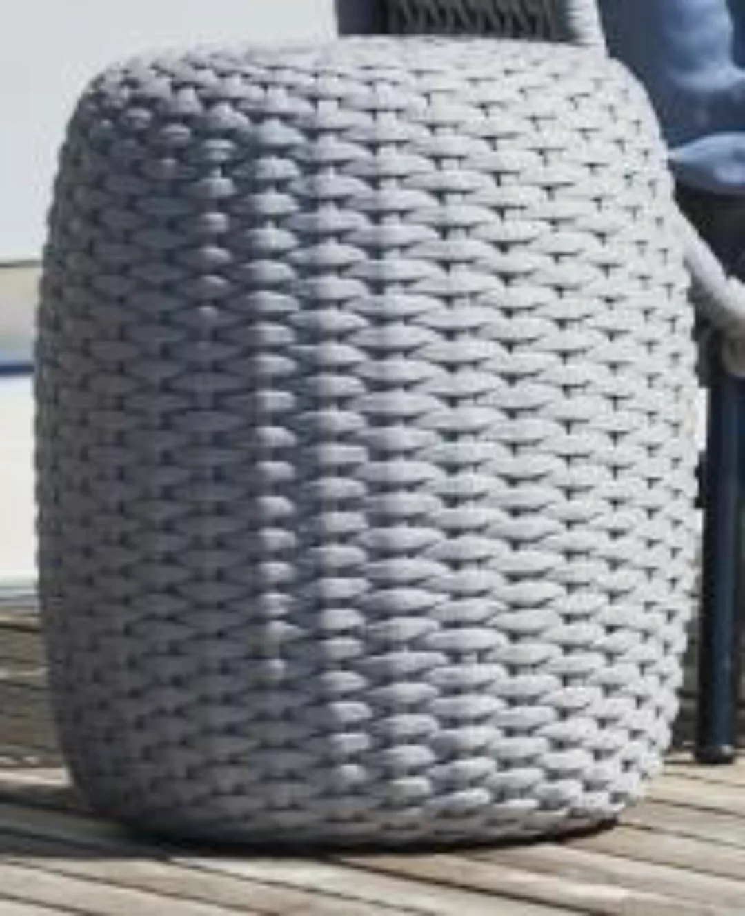 Outdoor Pouf MOON hellgrau Ø40cm, 50cm hoch günstig online kaufen