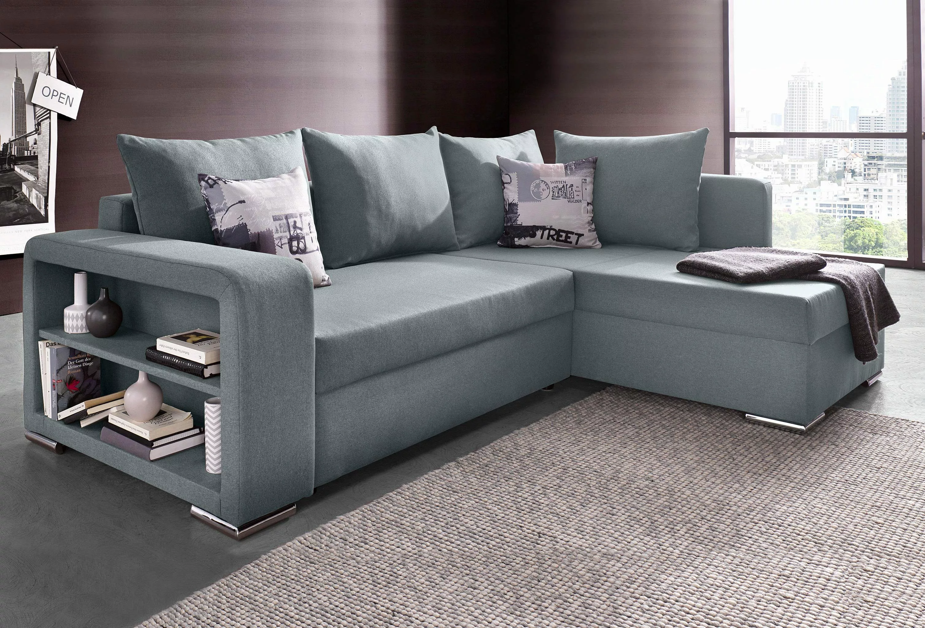 COLLECTION AB Ecksofa "John L-Form", mit Bettfunktion, Bettkasten und integ günstig online kaufen