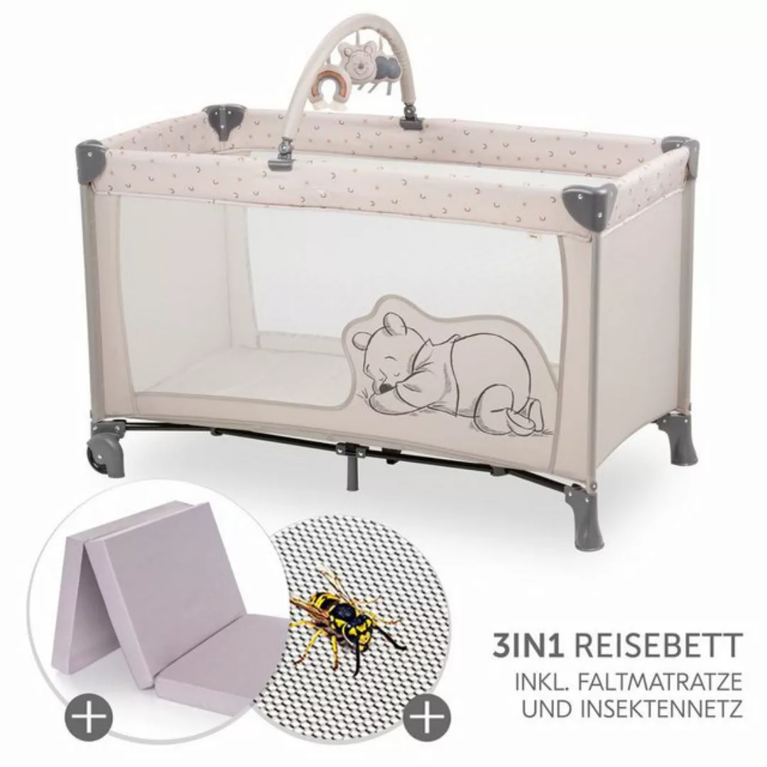 Hauck Baby-Reisebett Dream`n Play Go - Disney - Pooh Rainbow Beige, Kinder günstig online kaufen