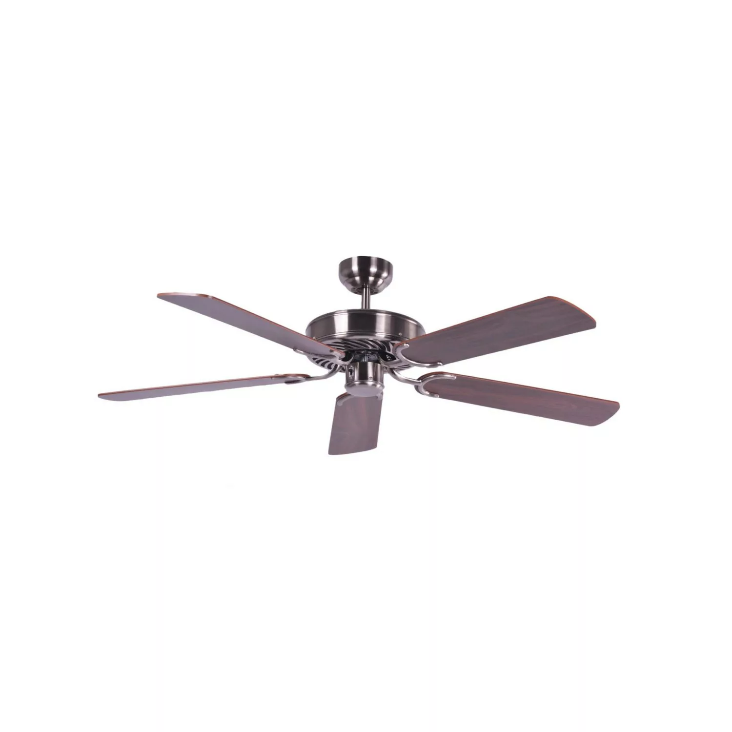 Pepeo Deckenventilator Potkuri Aged Silver - Walnuss 132 cm mit Zugkette günstig online kaufen