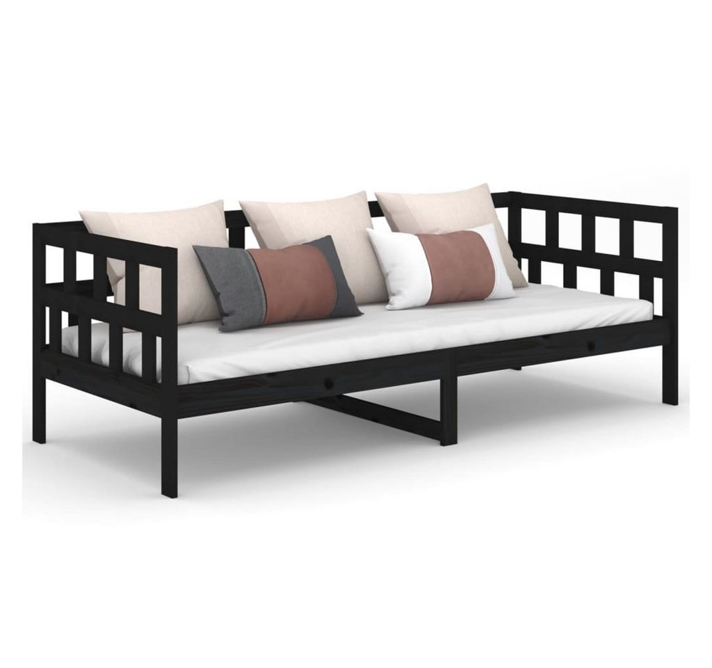 furnicato Bett Tagesbett Schwarz Massivholz Kiefer 80x200 cm (1-tlg) günstig online kaufen