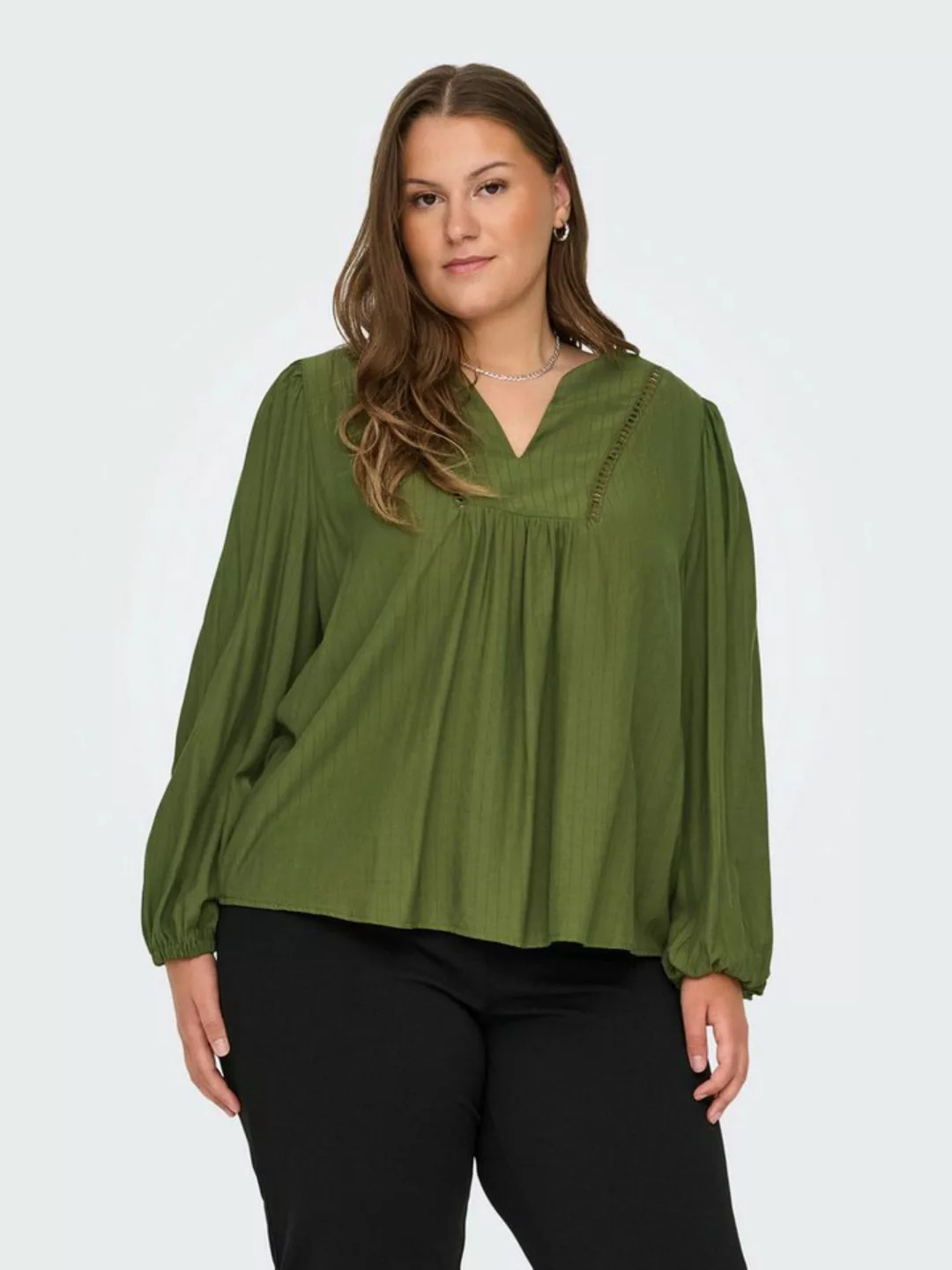 ONLY CARMAKOMA Blusenshirt Bluse Plus Size V-Ausschnitt Puffärmel elastisch günstig online kaufen