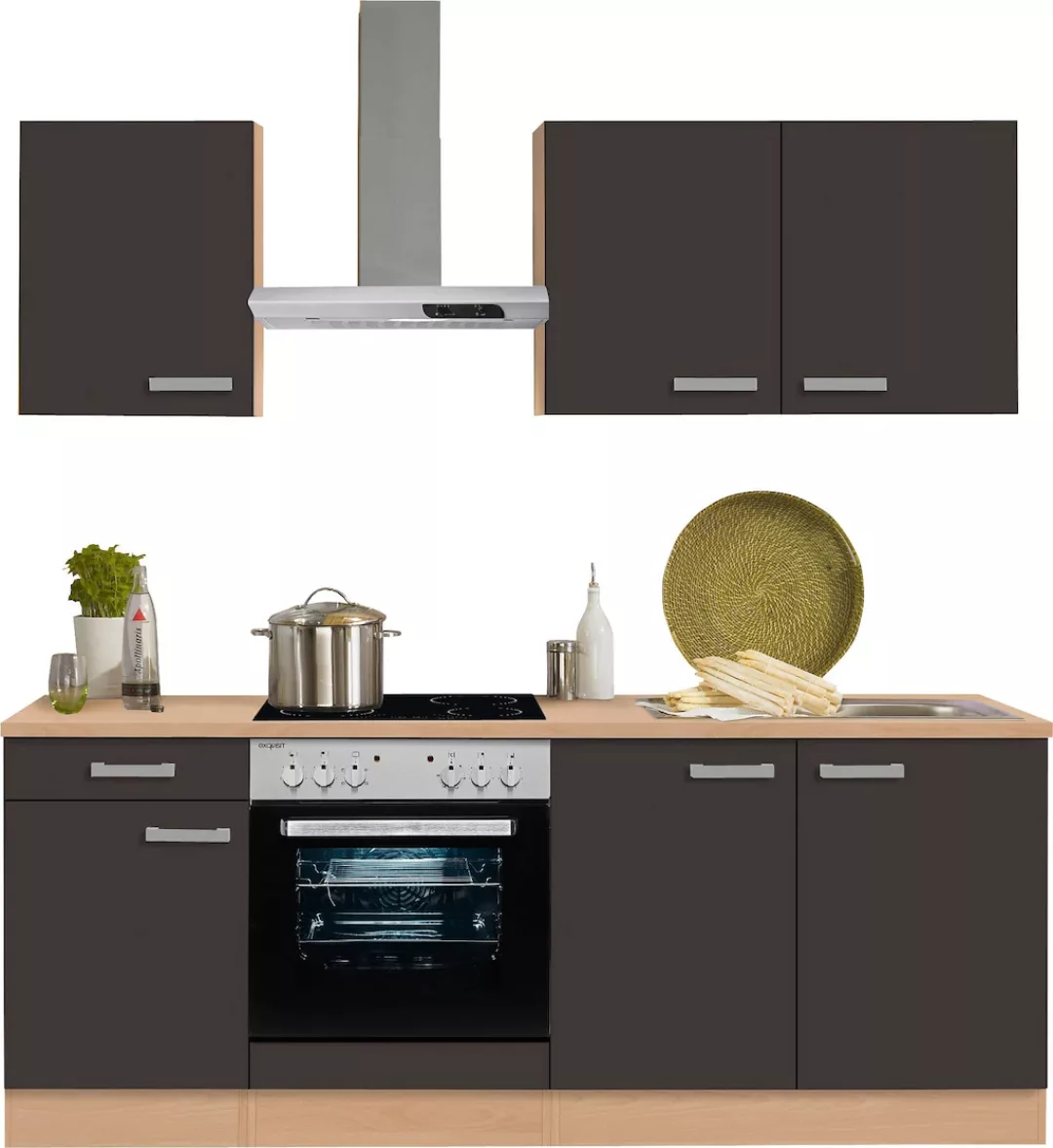 OPTIFIT Küchenzeile "Odense", mit E-Geräten, Breite 210 cm, mit 28 mm stark günstig online kaufen