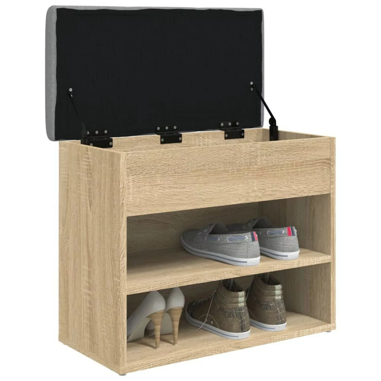 vidaXL Sitzbank Schuhbank Sonoma-Eiche 62x32x50 cm günstig online kaufen