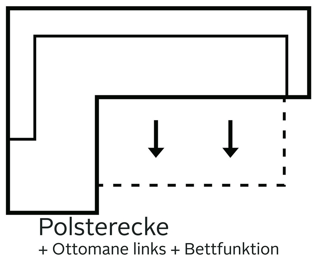 COTTA Ecksofa "Speedway L-Form", mit Kopfteilverstellung, wahlweise mit Bet günstig online kaufen