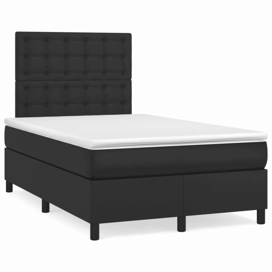 Vidaxl Boxspringbett Mit Matratze Schwarz 120x200 Cm Kunstleder günstig online kaufen