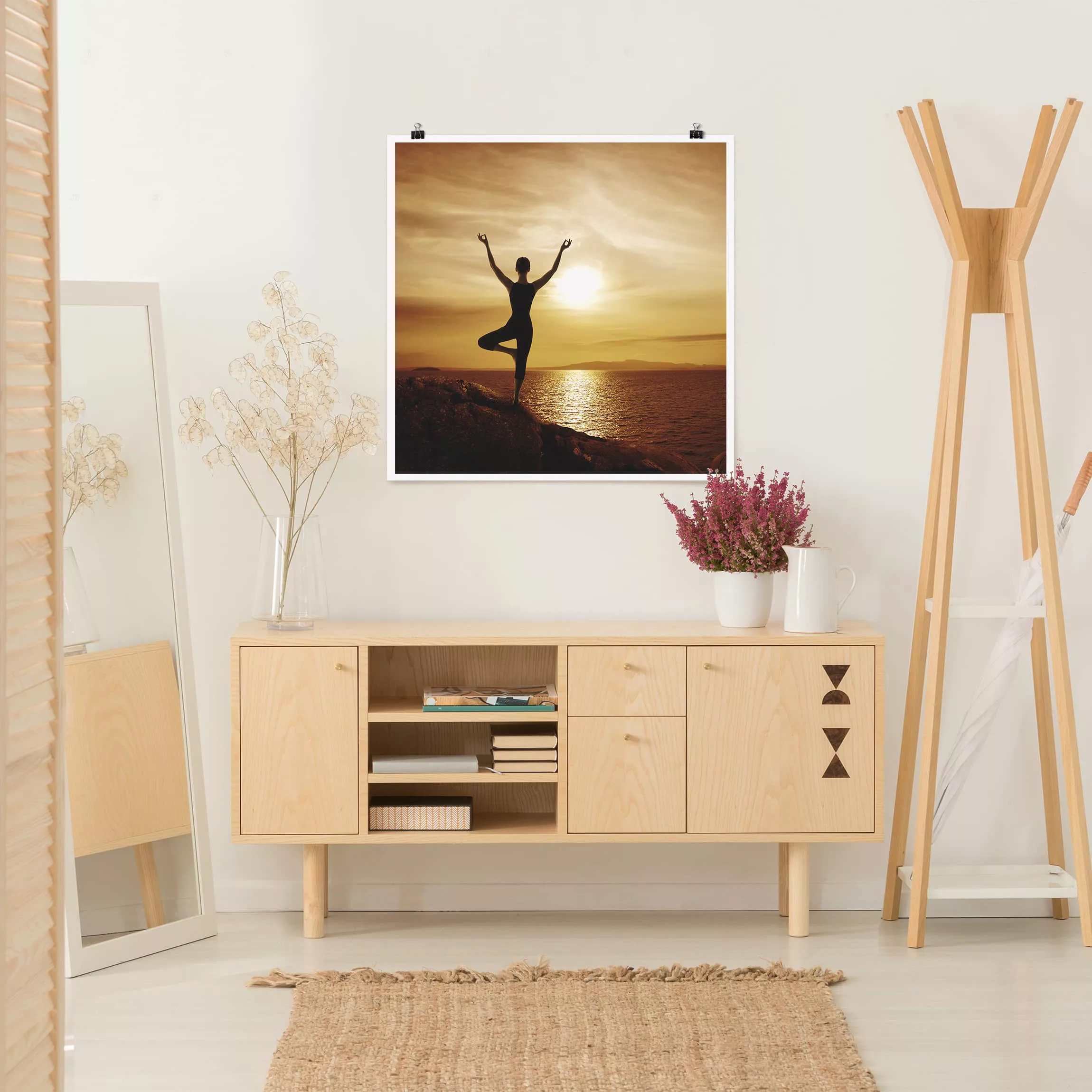 Poster Natur & Landschaft - Quadrat Yoga günstig online kaufen