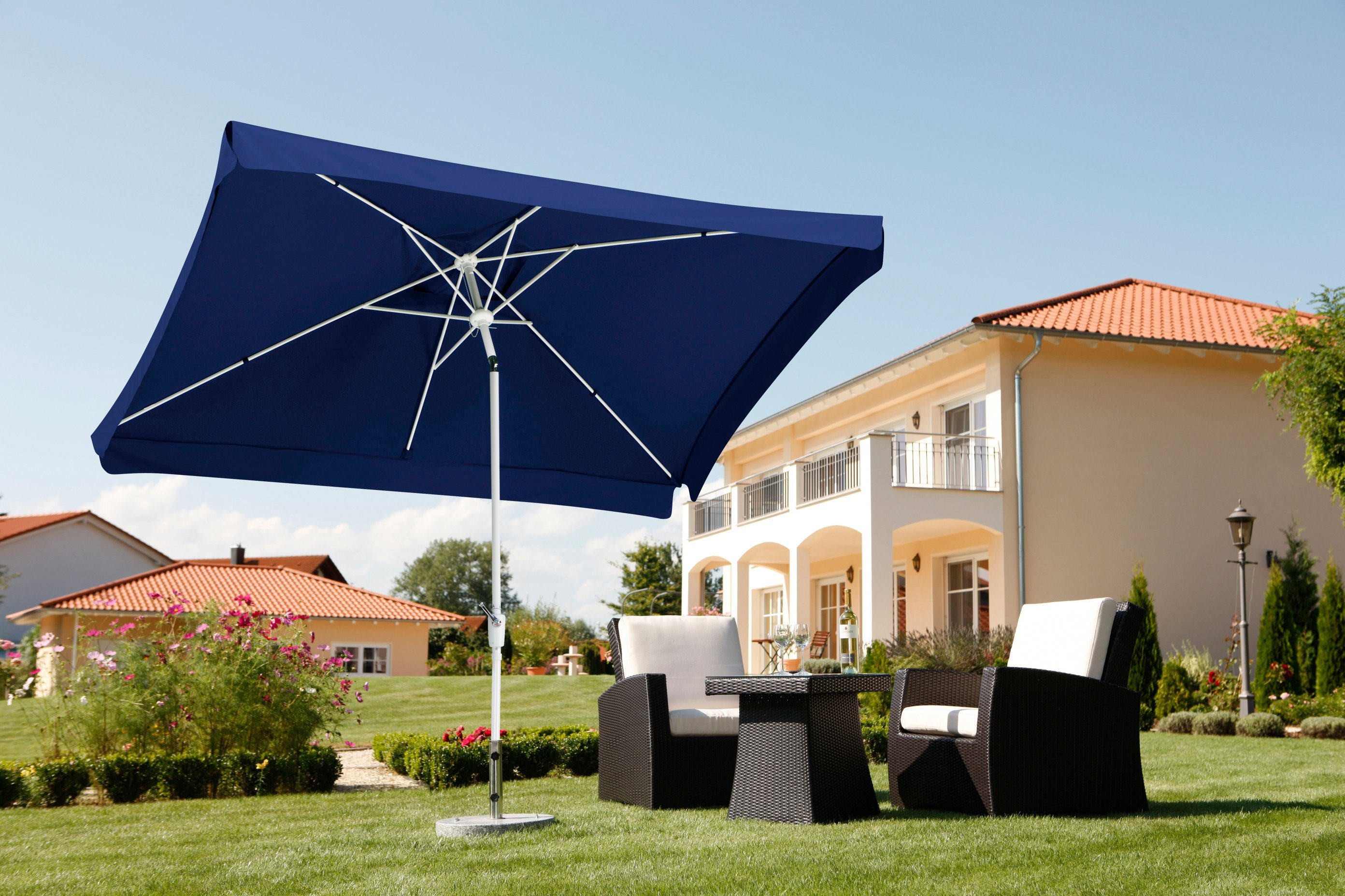 Schneider Balkonschirme Oslo 300 cmx 200 cm Grün mit Knickfunktion günstig online kaufen