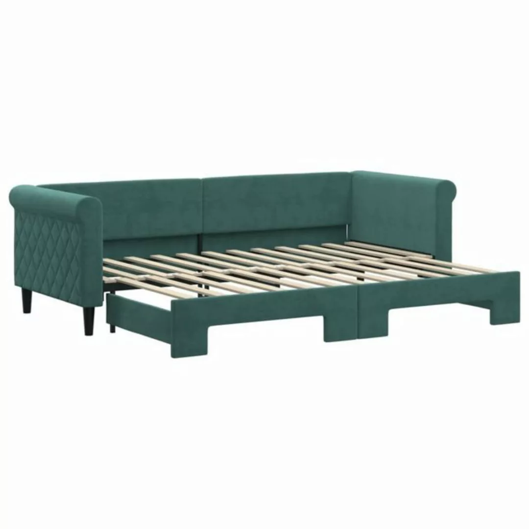 vidaXL Bett Tagesbett Ausziehbar Dunkelgrün 80x200 cm Samt günstig online kaufen