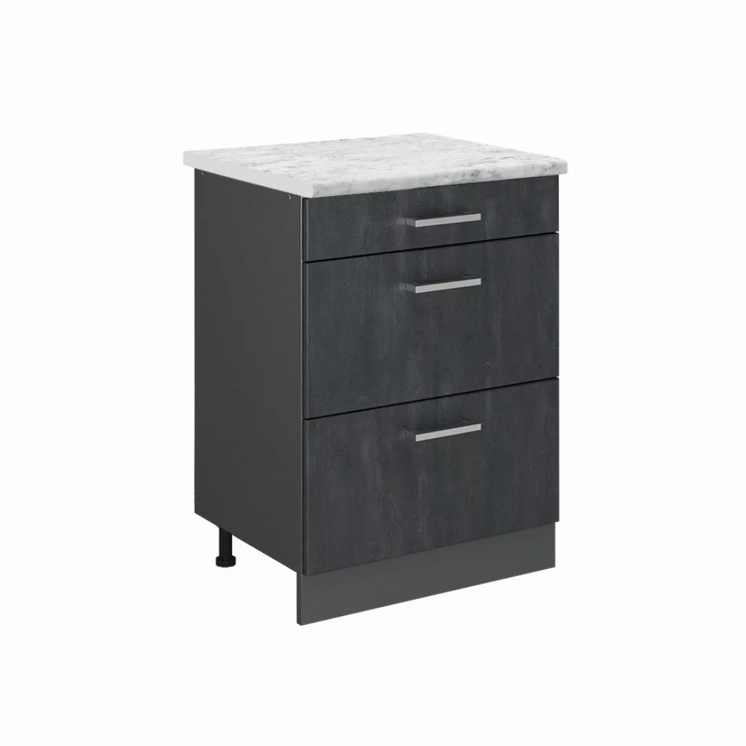 Vicco Unterschrank R-Line, Schwarz Beton/Anthrazit, 60 günstig online kaufen