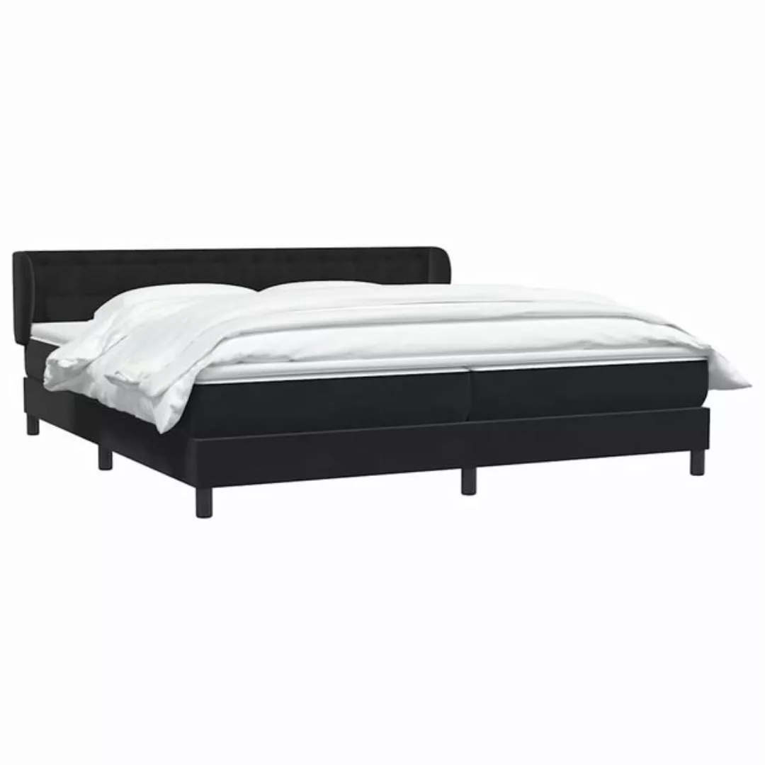 vidaXL Bett Boxspringbett mit Matratzen Schwarz 180x210 cm Samt günstig online kaufen