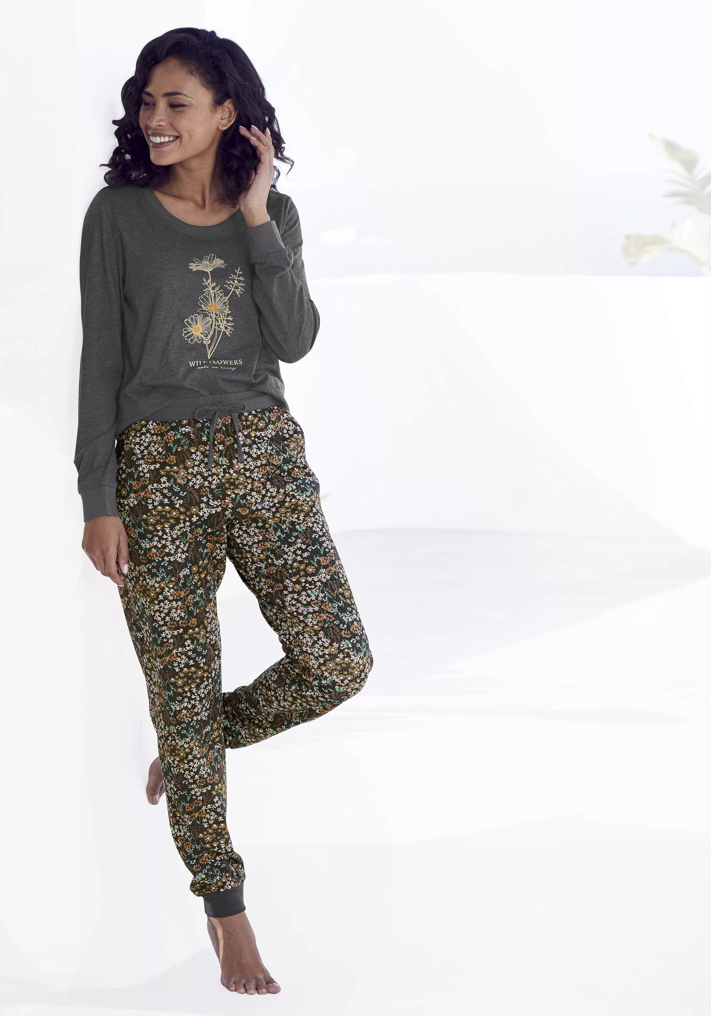 Vivance Dreams Pyjama, (2 tlg.), mit Frontdruck günstig online kaufen