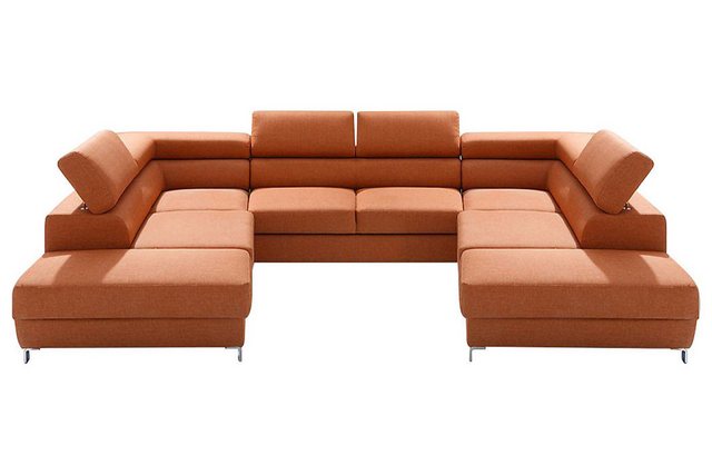 JVmoebel Ecksofa, Wohnlandschaft Bettfunktion Stoff Ecksofa U-Form Sofa Cou günstig online kaufen