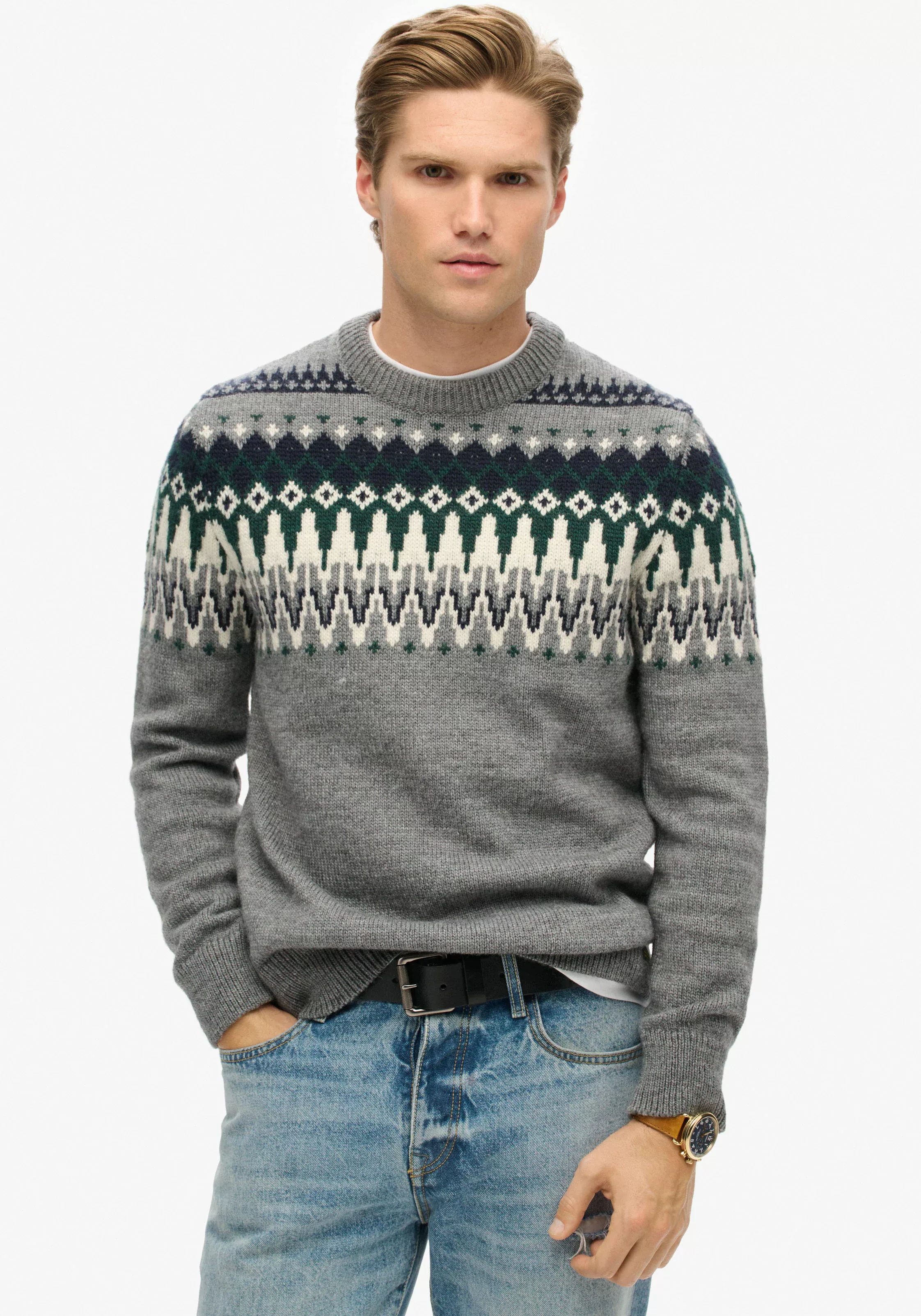 Superdry Rundhalspullover "FAIRISLE KNIT CREW JUMPER" günstig online kaufen