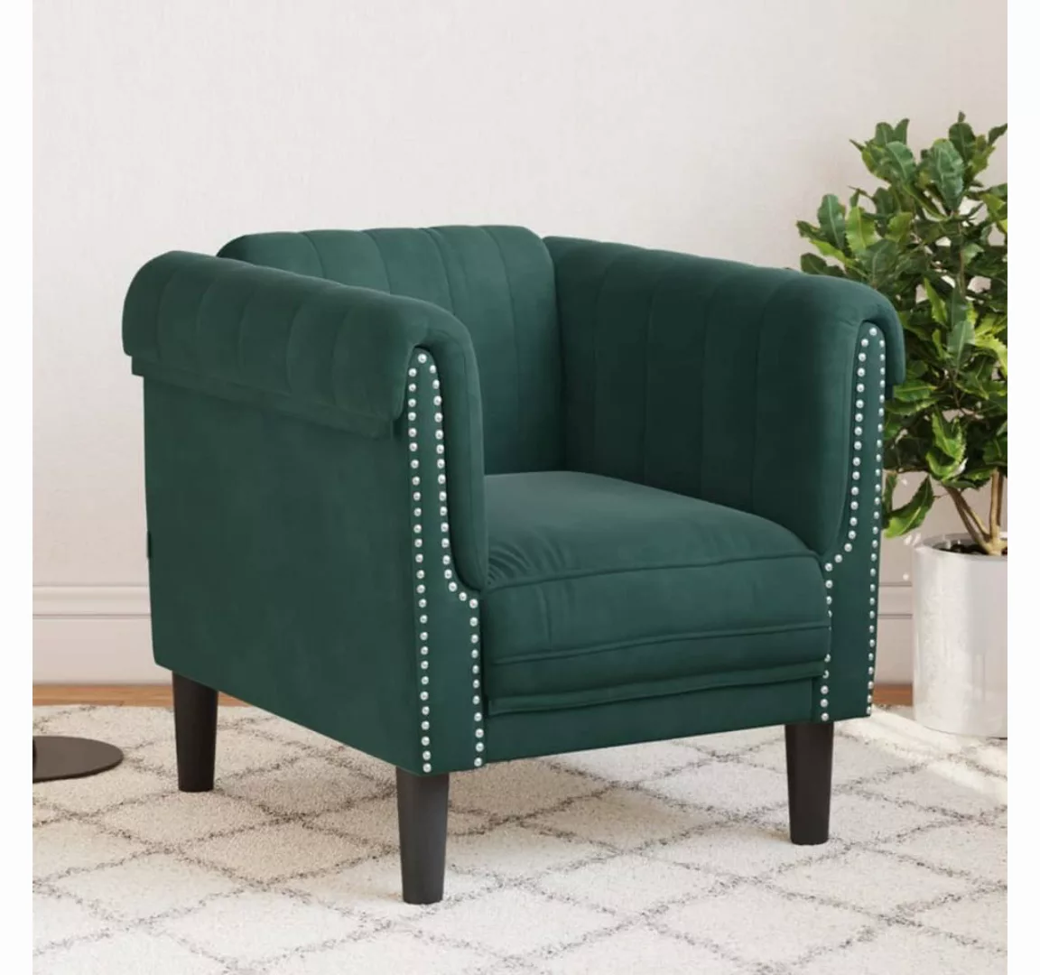 vidaXL Sofa Sessel Dunkelgrün Samt günstig online kaufen
