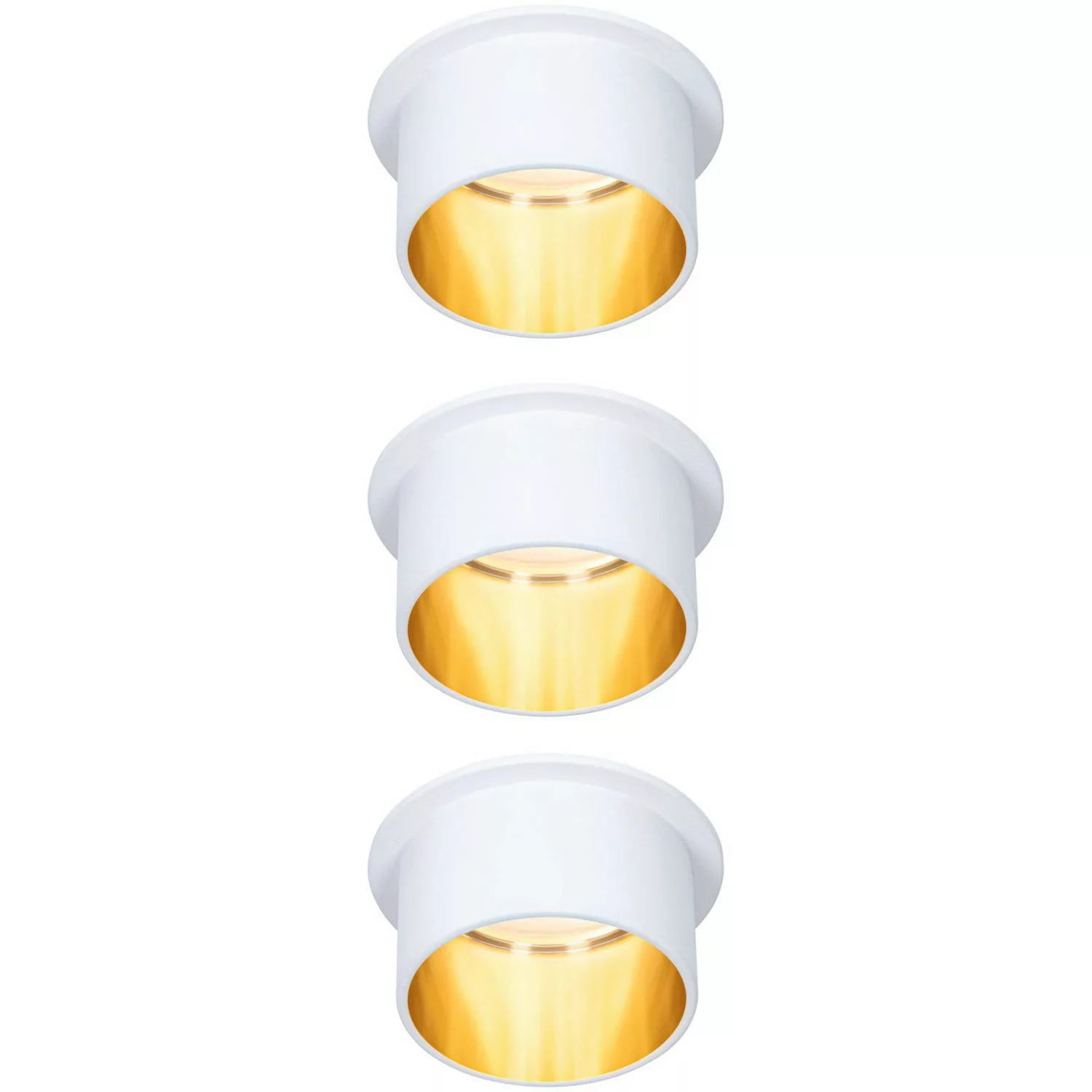LED Einbauleuchten-Set Gil Coin 3StepDim rd starr 3x6W Weiß matt/Gold günstig online kaufen