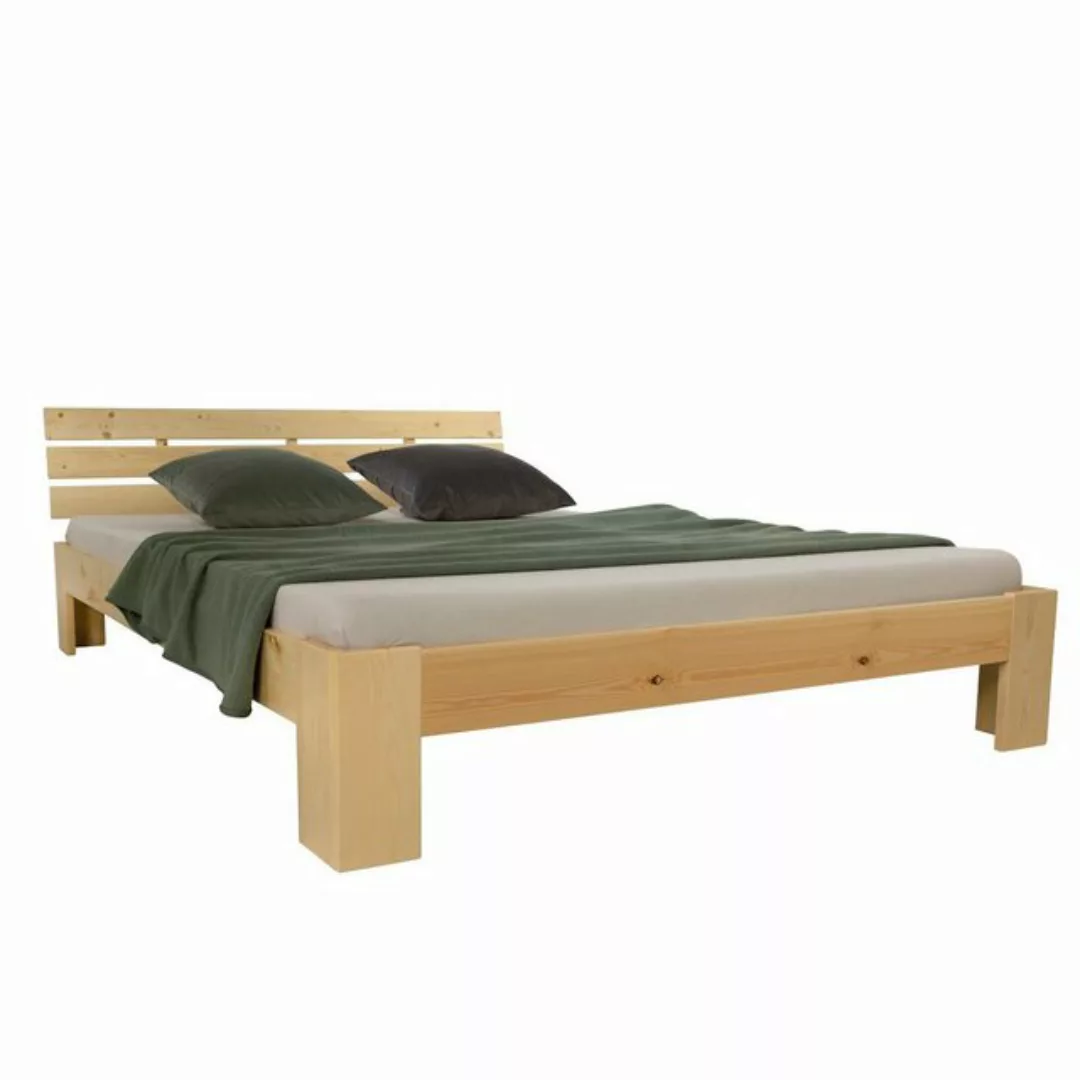 Homestyle4u Holzbett Doppelbett mit Matratze & Lattenrost 140x200 cm Bett M günstig online kaufen