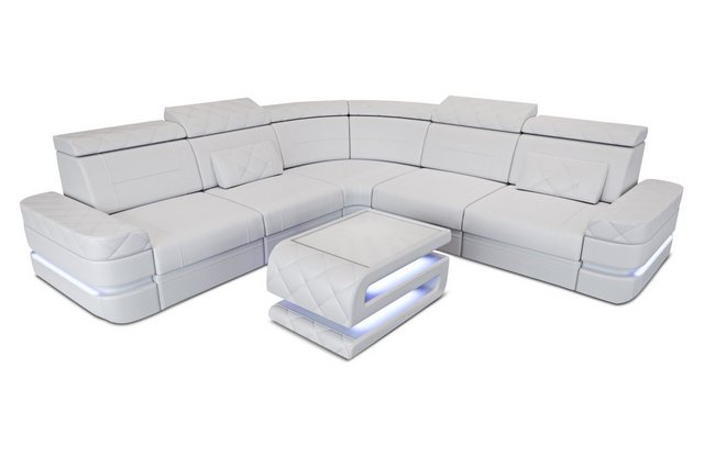 Sofa Dreams Ecksofa Couch Sofa Leder Positano L Form Ledersofa, mit LED, mi günstig online kaufen