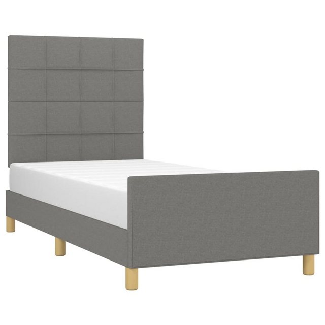 vidaXL Bett Bettgestell ohne Matratze Dunkelgrau 90x190 cm Stoff günstig online kaufen