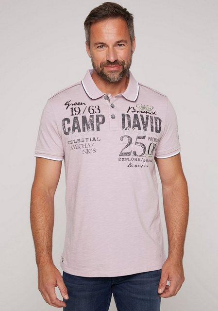 CAMP DAVID Poloshirt mit Logo Print, Stickereien und Patches günstig online kaufen