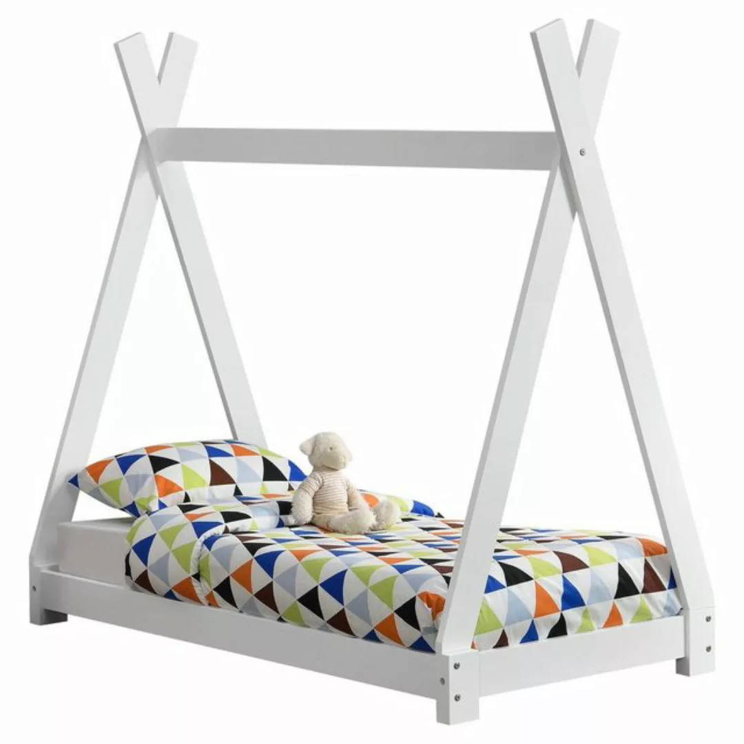 en.casa Kinderbett, »Onejda« Kinderbett Tipi Bett aus Kiefernholz 70x140cm günstig online kaufen