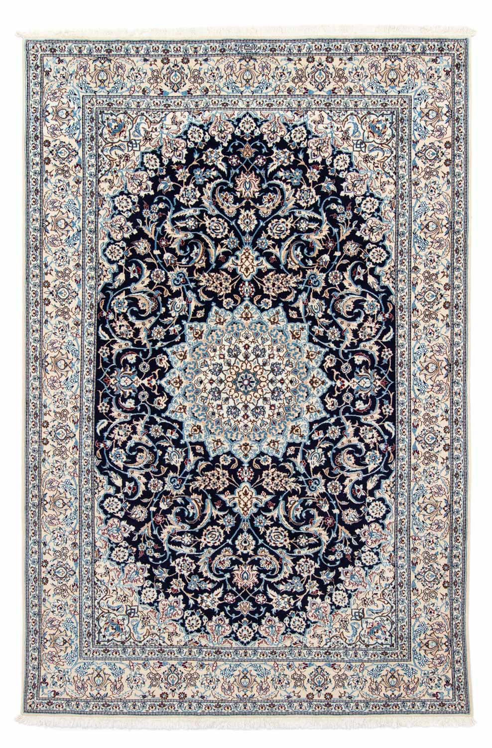 morgenland Wollteppich »Nain 9la Medaillon Blu scuro 291 x 200 cm«, rechtec günstig online kaufen