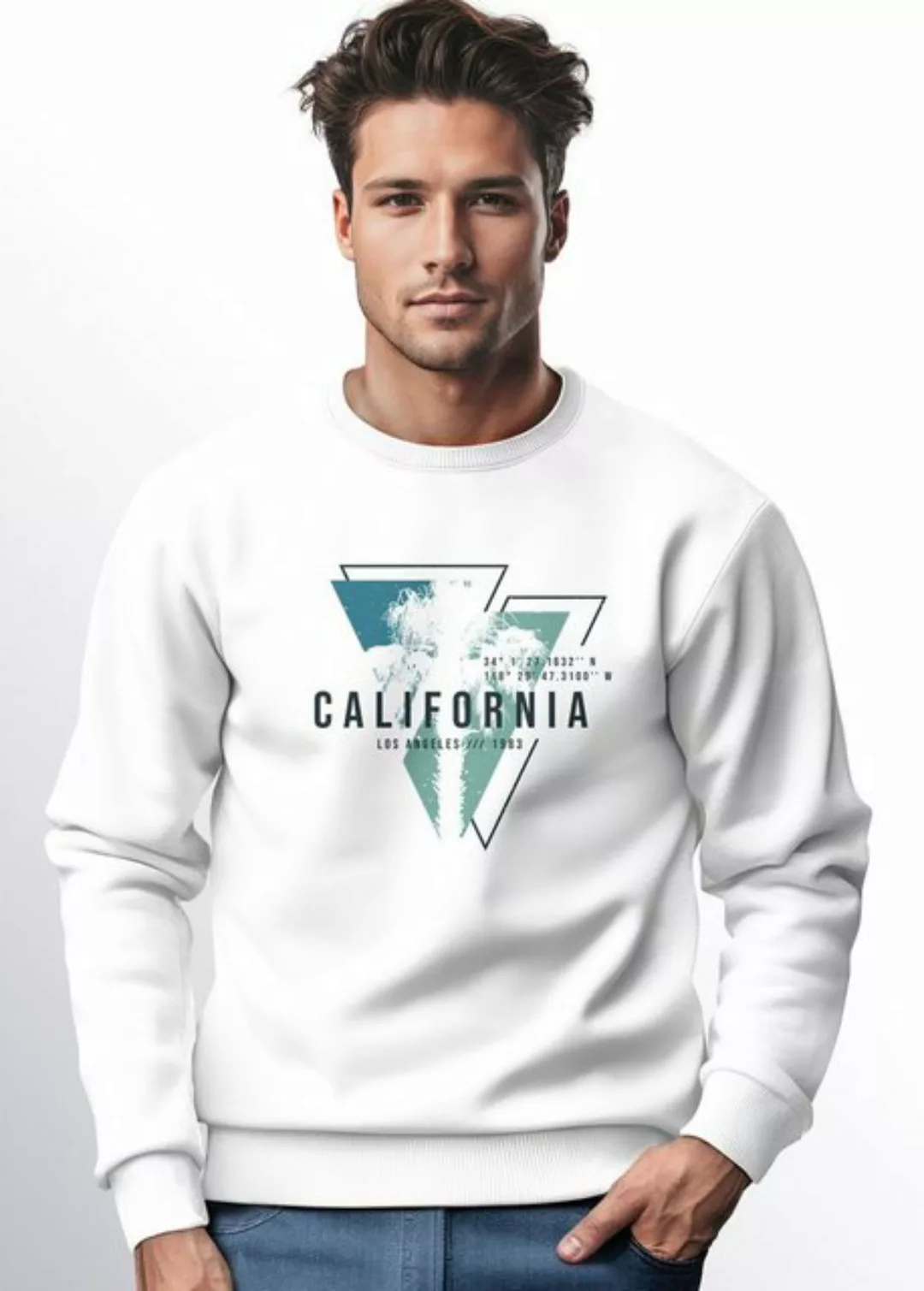 Neverless Sweatshirt Sweatshirt Herren Palmen Kalifornien Los Angeles USA R günstig online kaufen