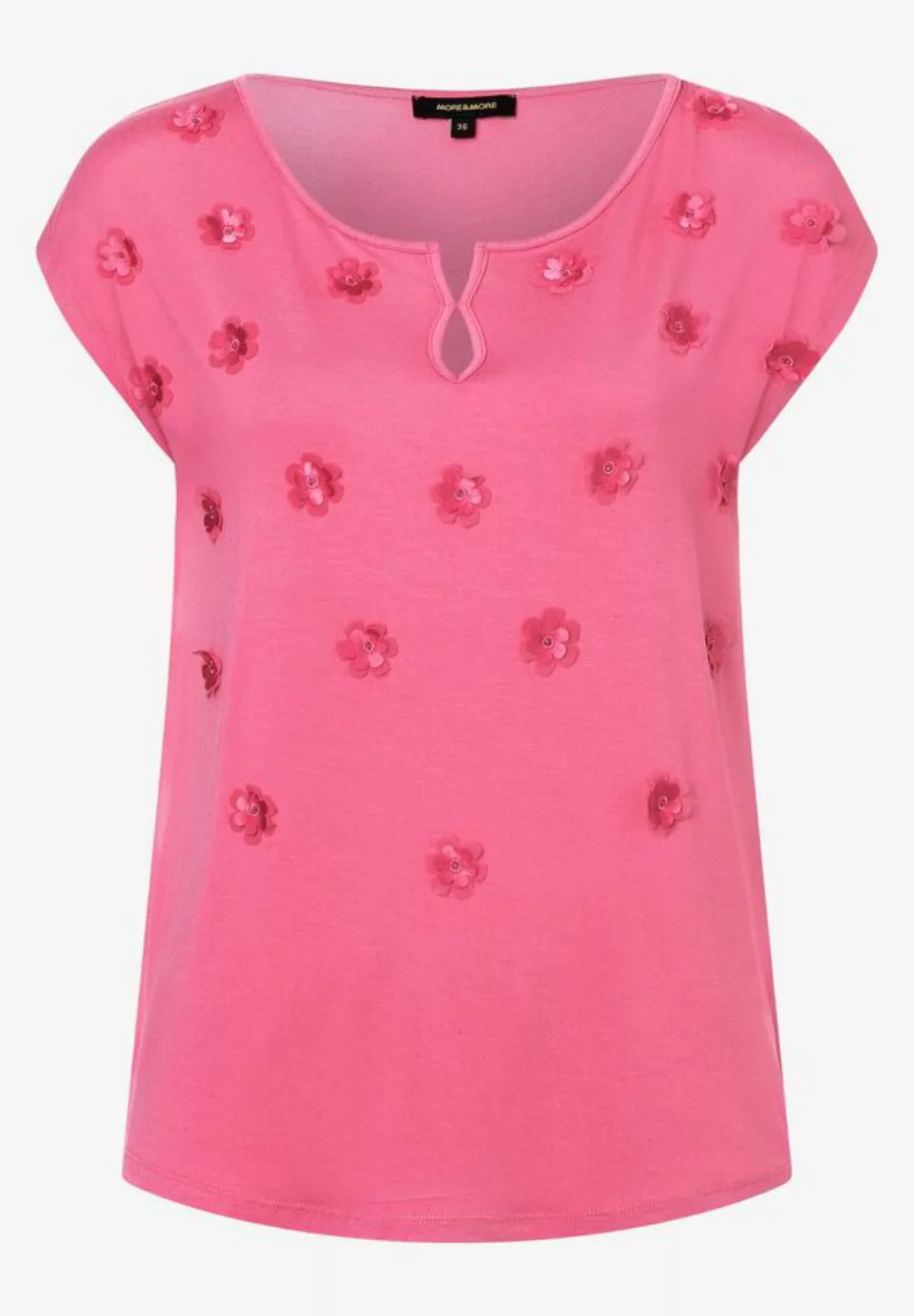 T-Shirt mit Blüten-Applikation, sorbet pink, Sommer-Kollektion günstig online kaufen