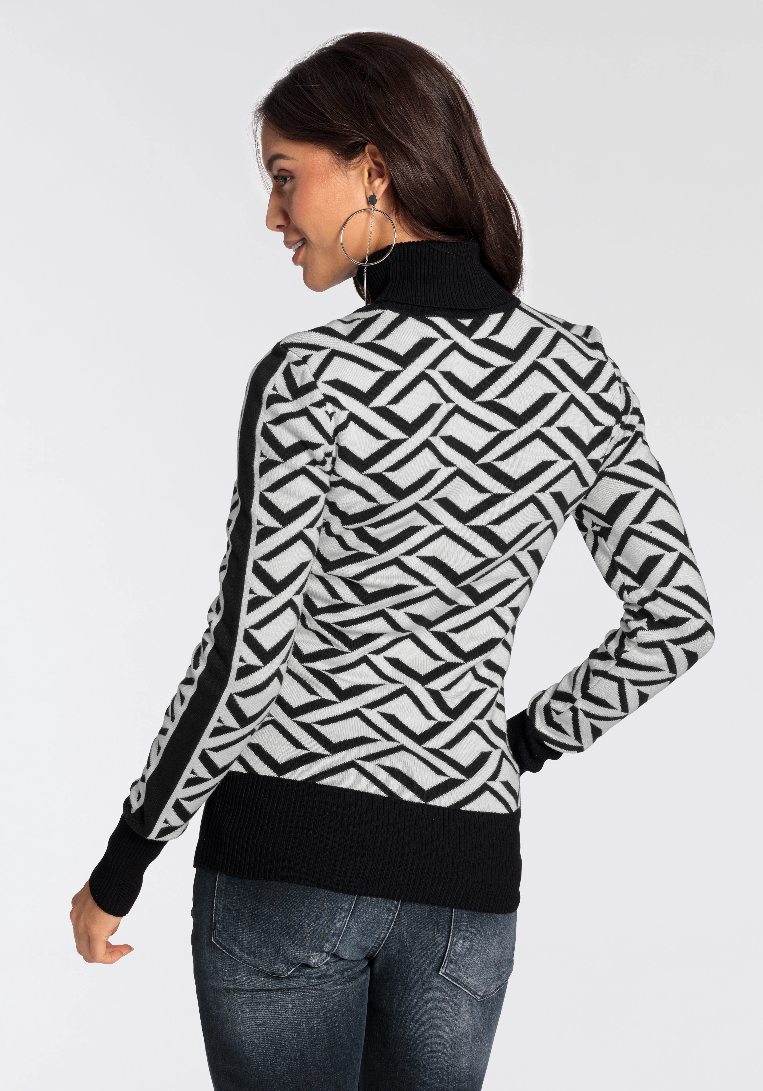 Melrose Rollkragenpullover, mit Jacquard-Muster günstig online kaufen