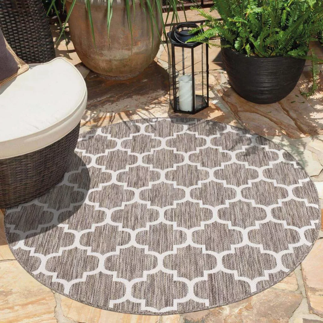 Carpet City Teppich »Outdoor 462«, rund, UV-beständig, Flachgewebe, auch in günstig online kaufen