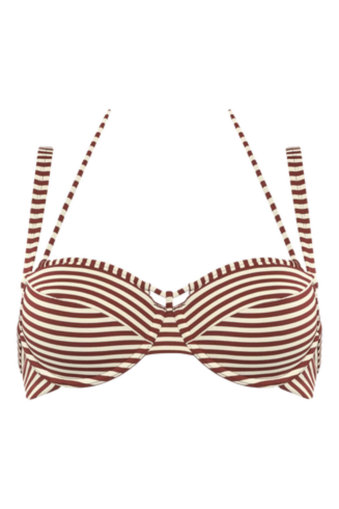 Holi Vintage Plunge Balconette Bikini-oberteil | Wired Padded Red-ecru günstig online kaufen