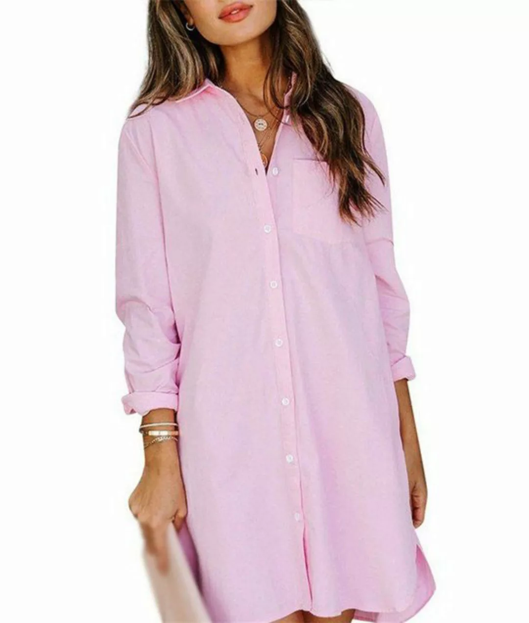 AFAZ New Trading UG Hemdbluse Damen Blusen einfarbig Farbtemperament lässig günstig online kaufen