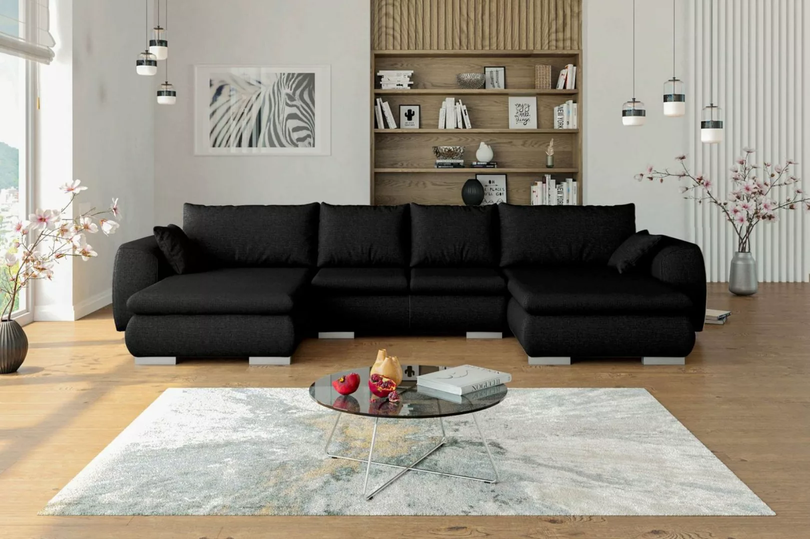 Stylefy Wohnlandschaft Clemens, Sofa, U-Form, Wellenfederung günstig online kaufen