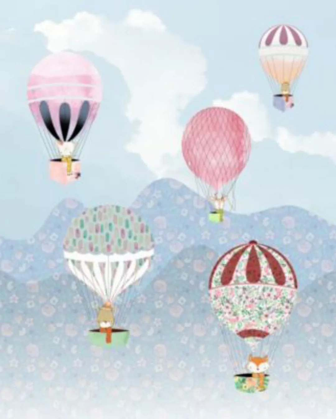 KOMAR Wandbild - Happy Balloon Green - Größe: 50 x 70 cm mehrfarbig Gr. one günstig online kaufen