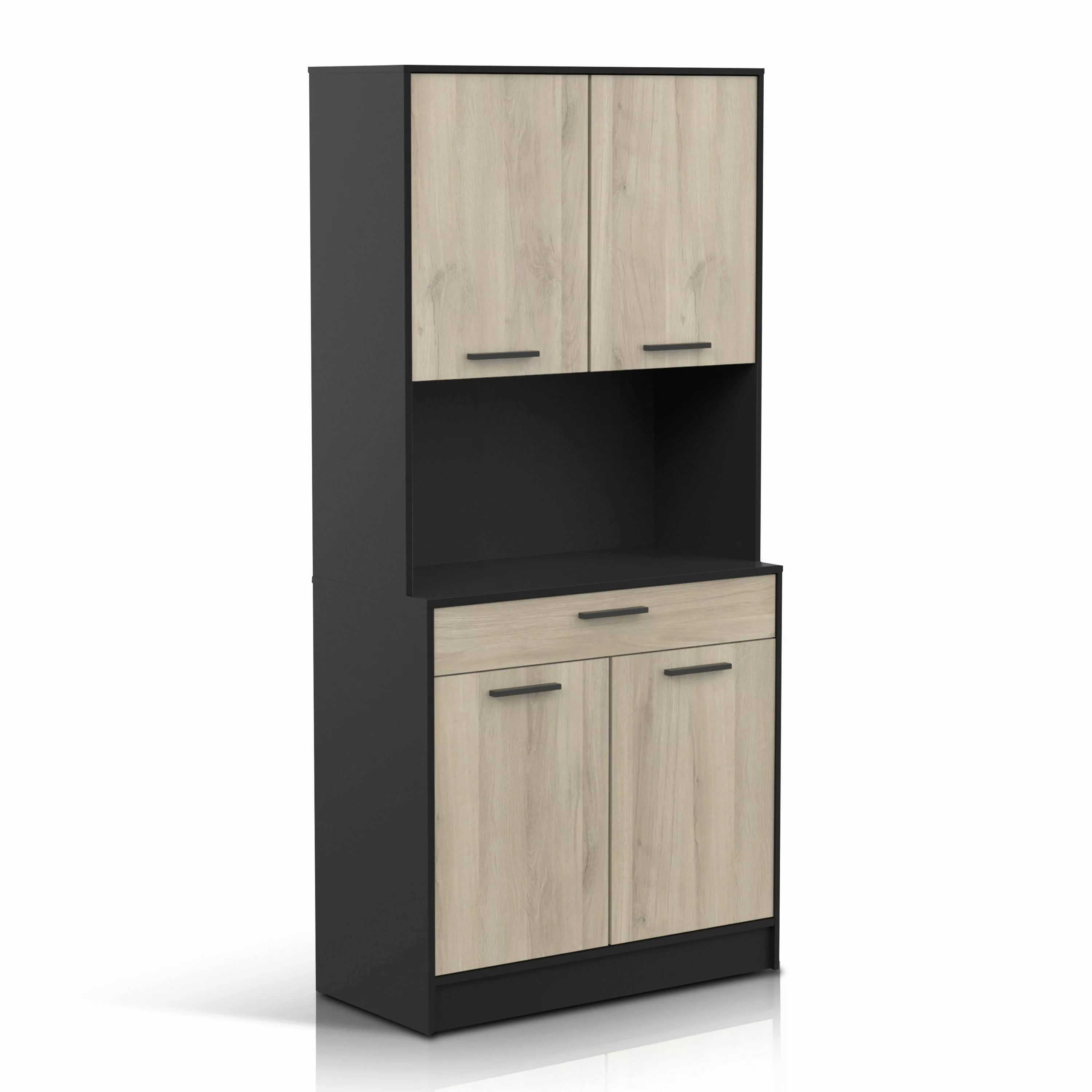 habeig Küchenbuffet Küchenregal Küchenschrank Eiche Küchenmöbel günstig online kaufen