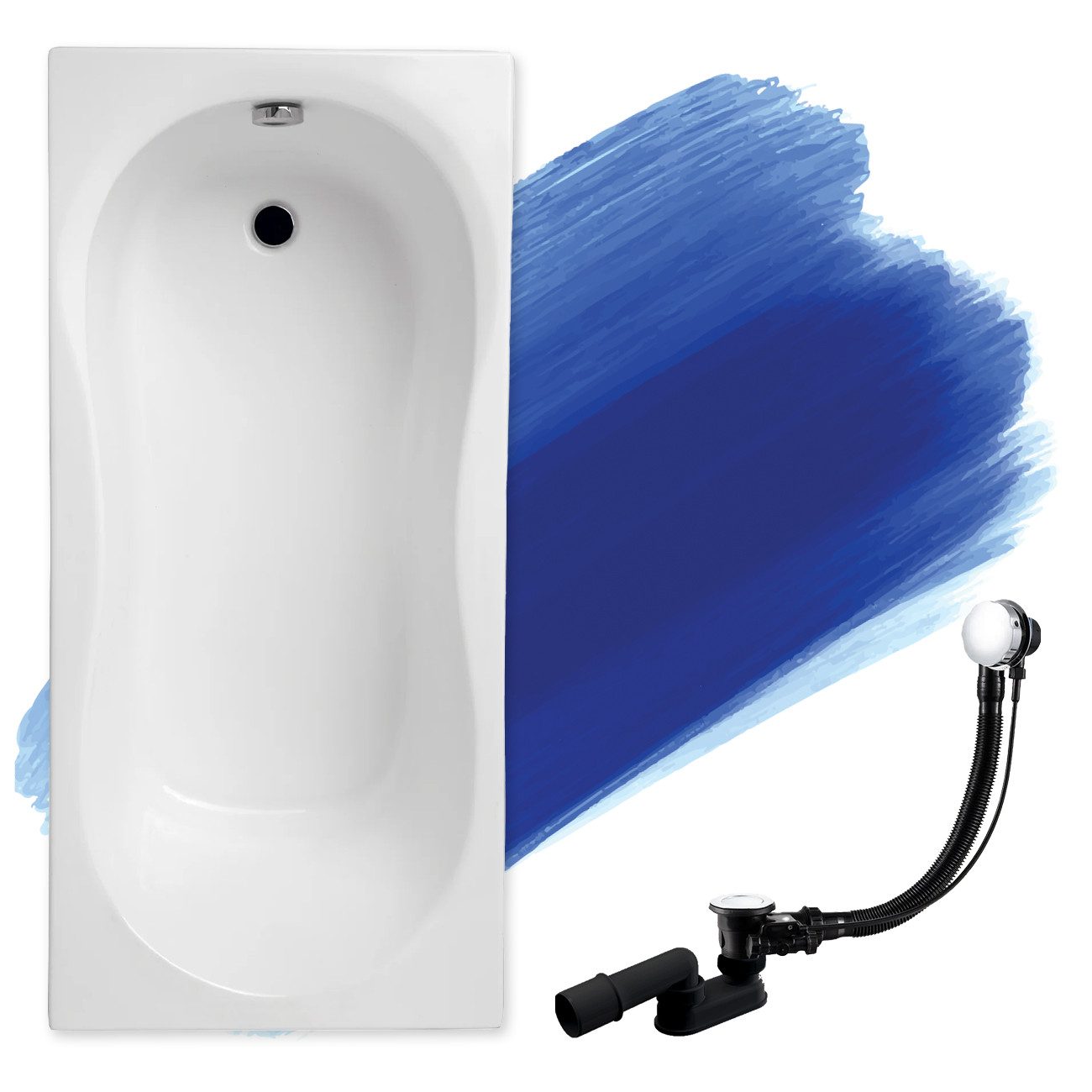 KOLMAN Badewanne Rechteck Gracja 140x70, Ablaufgarnitur günstig online kaufen