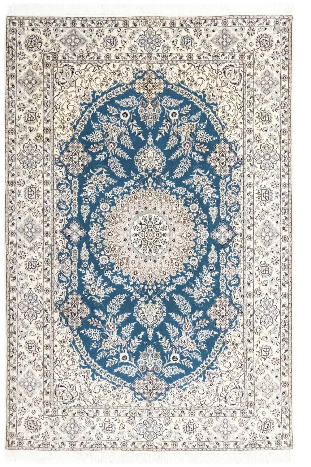 morgenland Wollteppich »Nain 6la Teppich handgeknüpft blau«, rechteckig günstig online kaufen