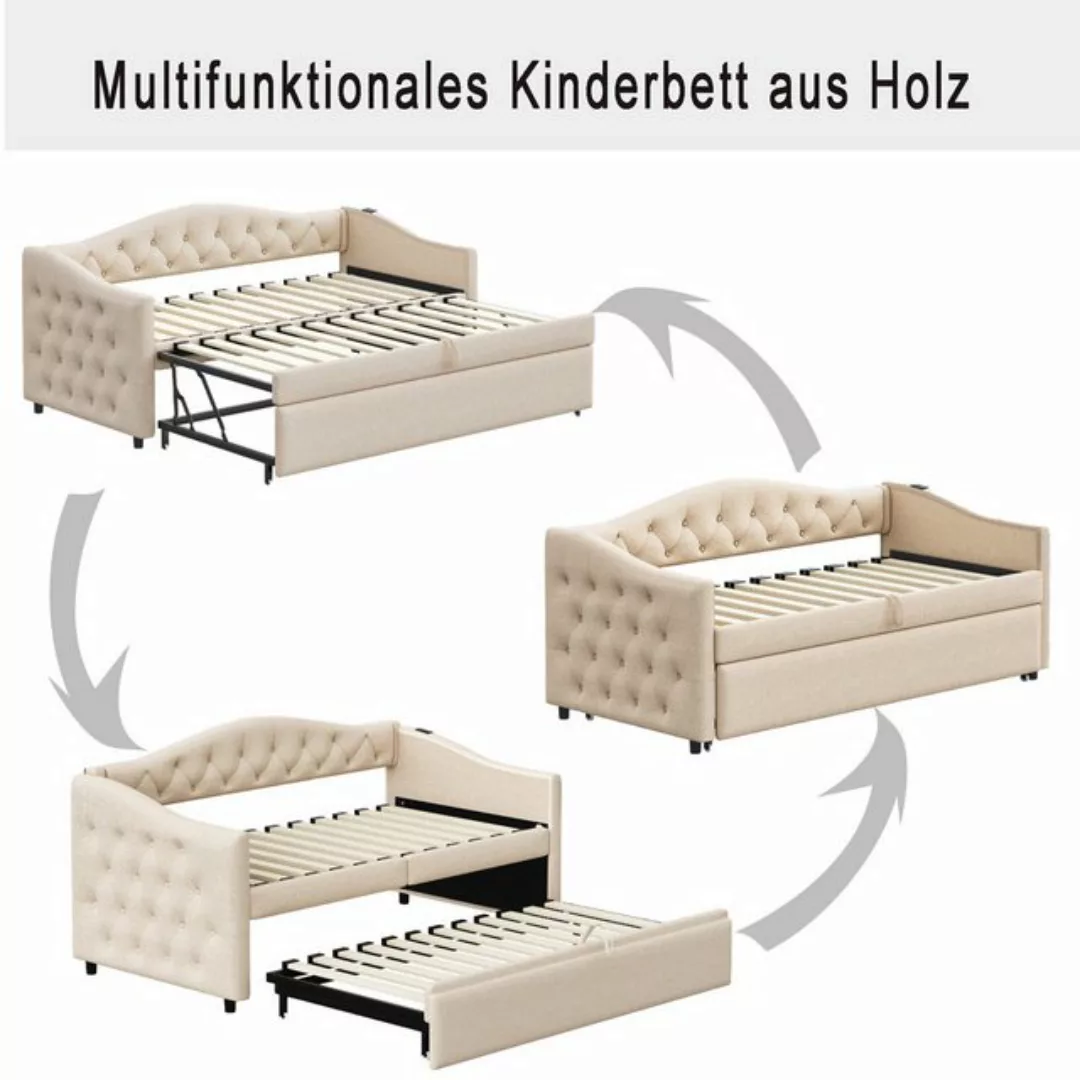 Flieks Daybett, Polsterbett Schlafsofa 90x200cm mit Ausziehbett 90x190cm US günstig online kaufen