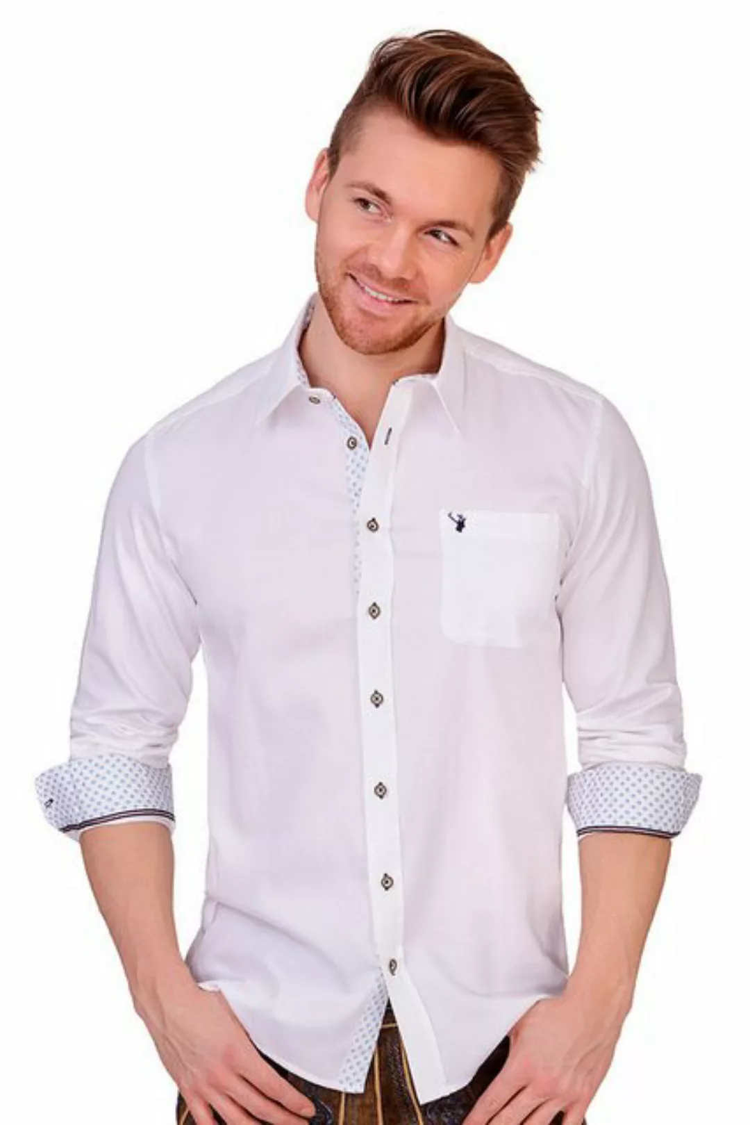 Spieth & Wensky Trachtenhemd Trachtenhemd - RODOLFO - weiß/hellblau günstig online kaufen