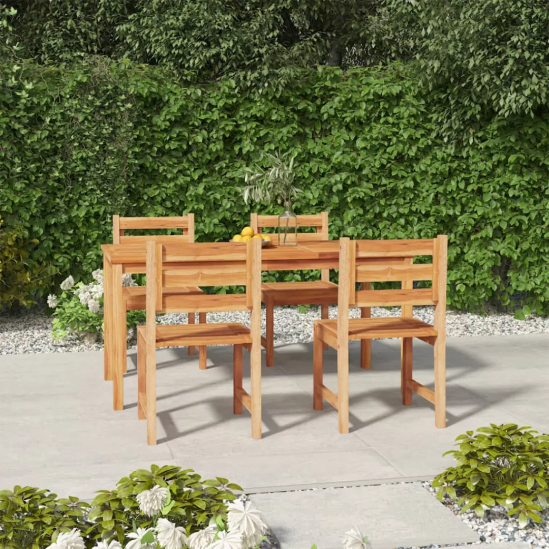 Vidaxl 5-tlg. Garten-essgruppe Massivholz Teak günstig online kaufen