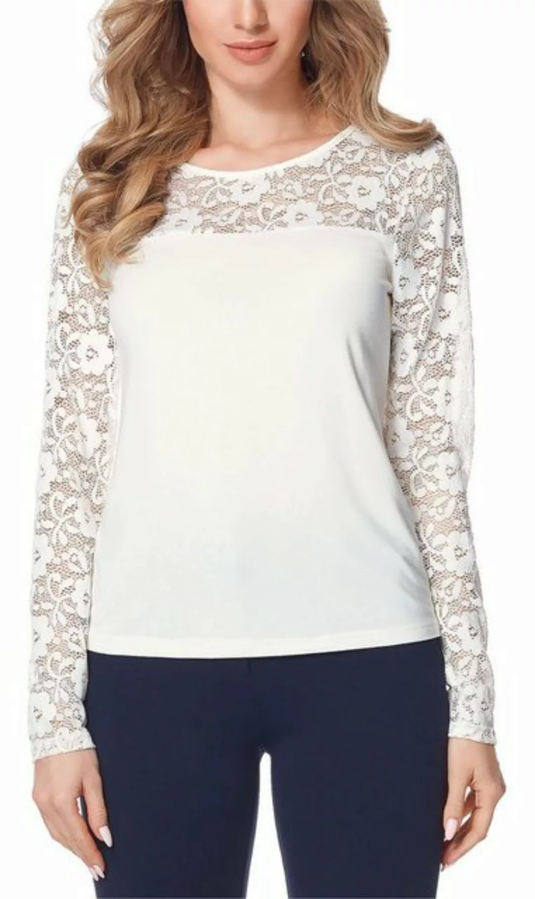 Bellivalini T-Shirt Damen Shirt Spitzenbluse BLV50-132 (1-tlg) günstig online kaufen