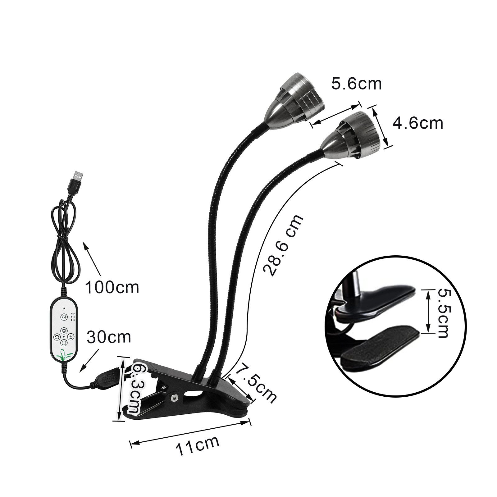 MUPOO Pflanzenlampe Vollspektrum Wachstumslampen Auto Timer,USB günstig online kaufen